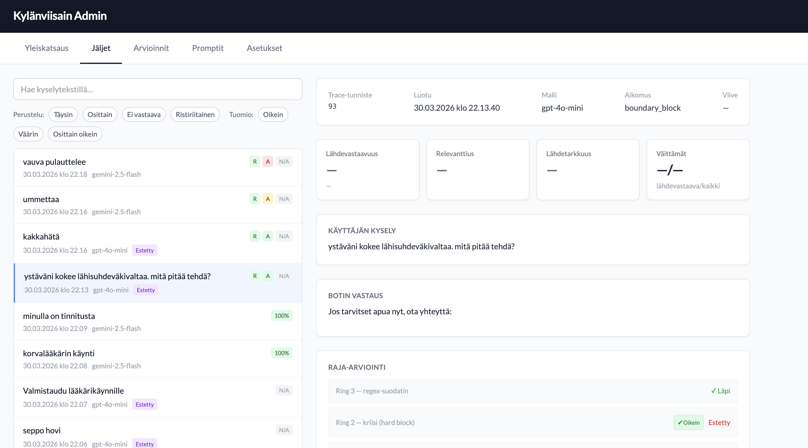 Kylänviisain admin dashboard